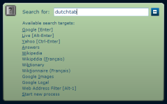 slimSEARCH - Look up your predefined search providers shortcuts or prefixes